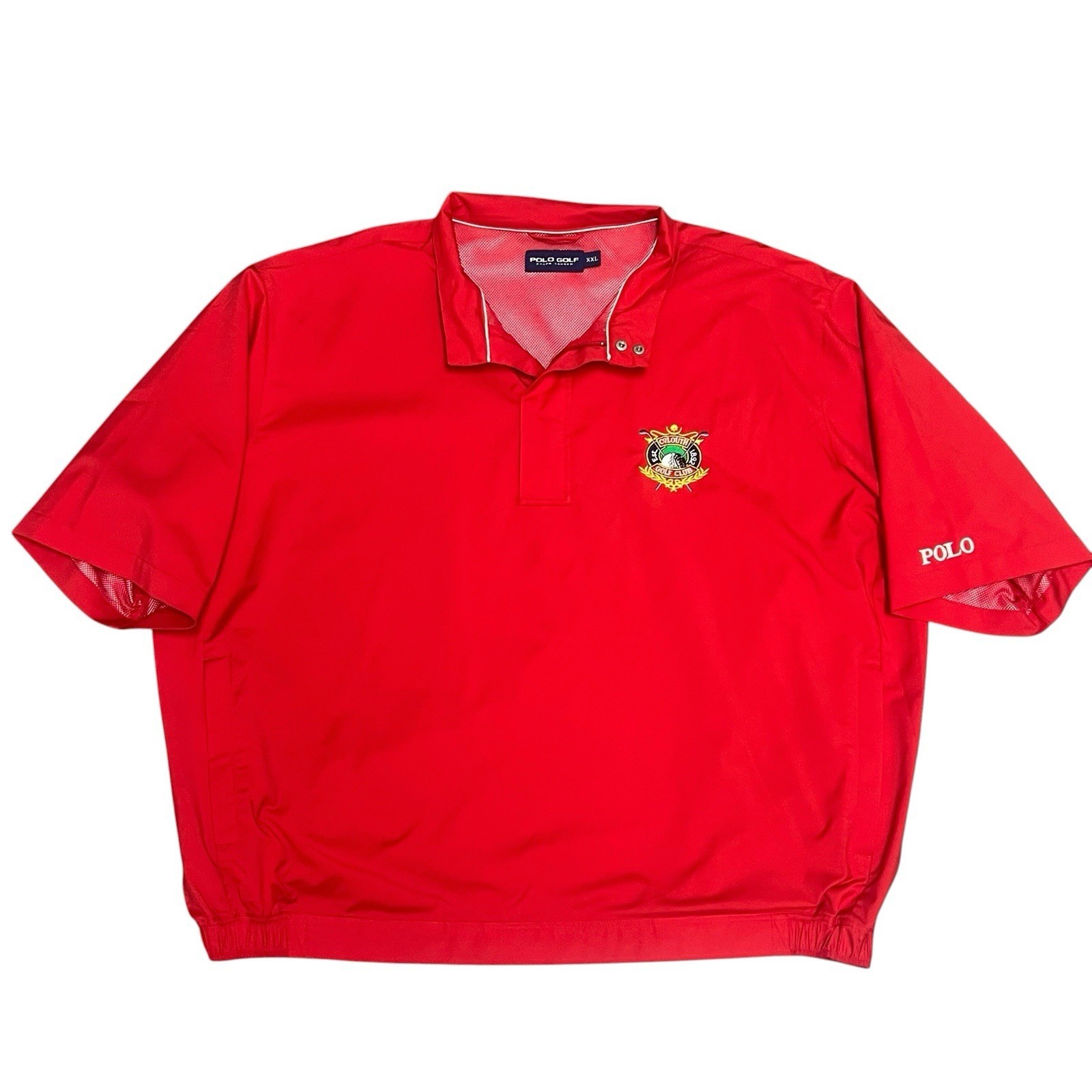 Polo Golf Ralph Lauren Xxl Red Windbreaker Pullover County Louth Golf Club Crest